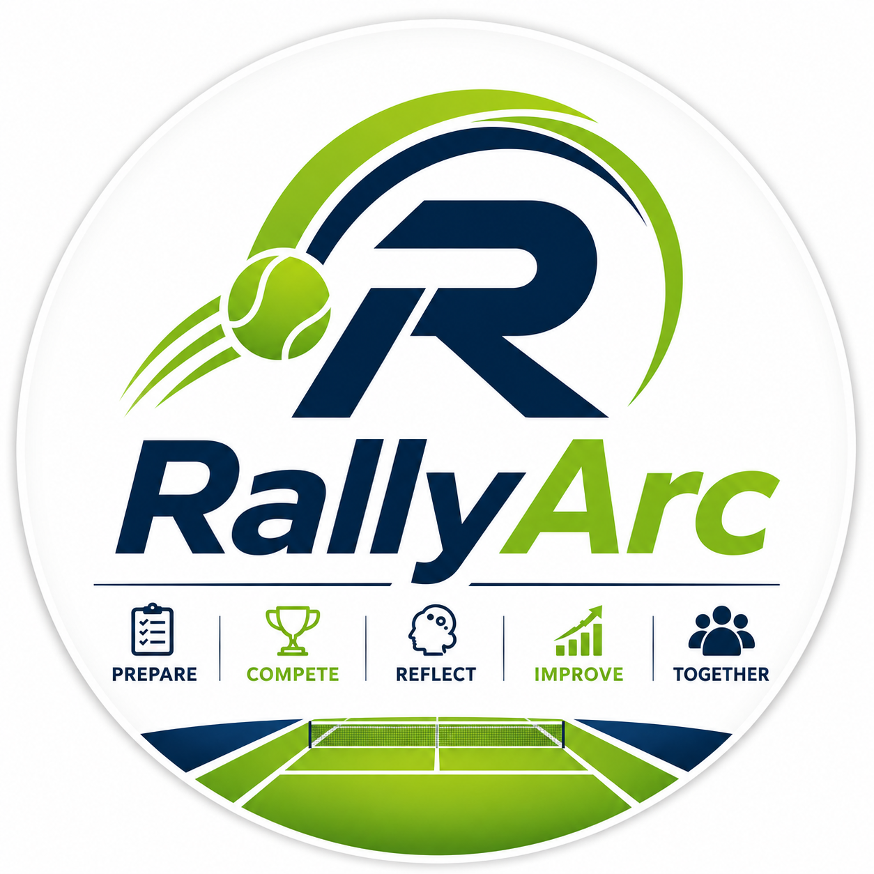 RallyArc tennis development logo